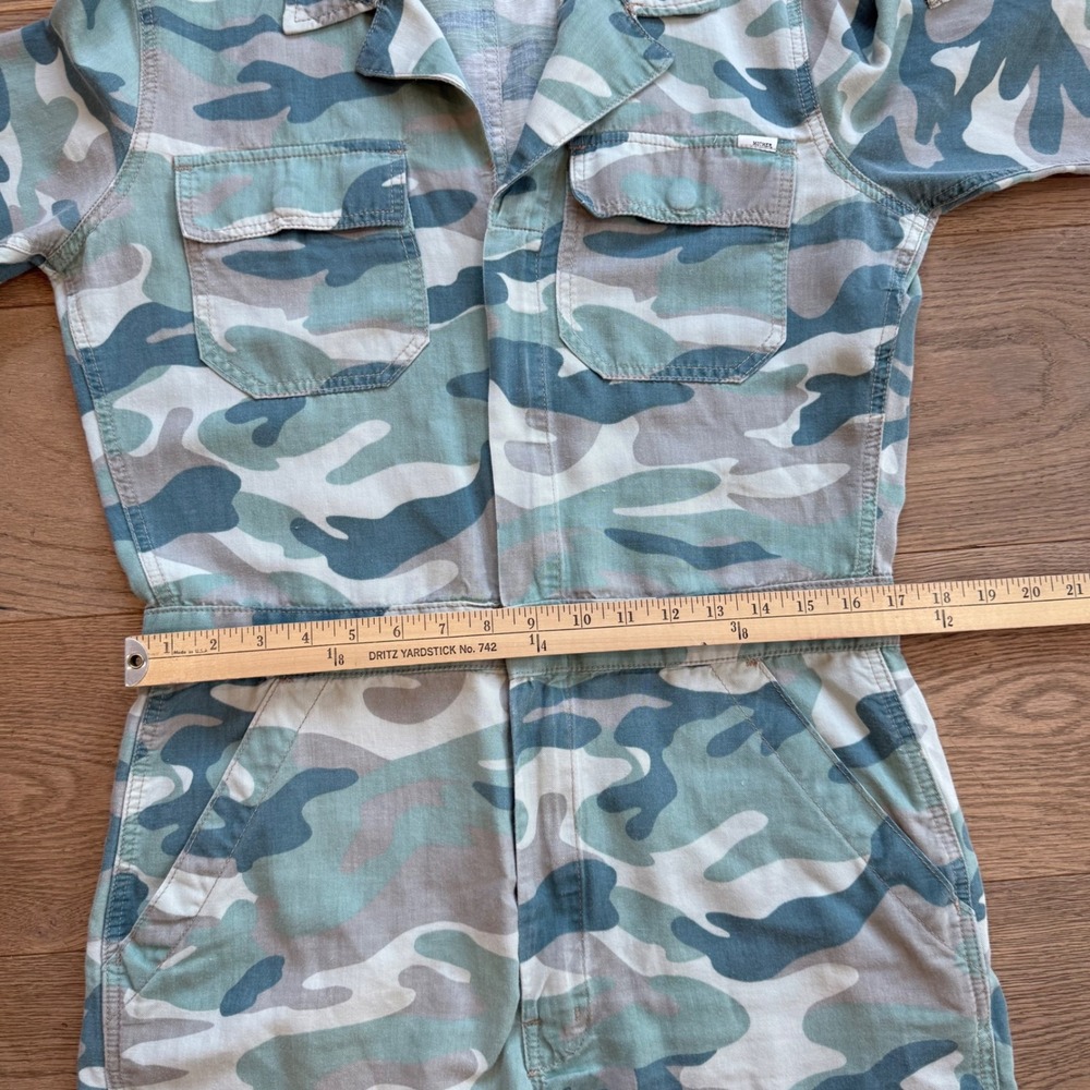 Mother The Fixer Short Romper Green Camo Utility Jumpsuit 9444-813 L - Picture 9 of 14